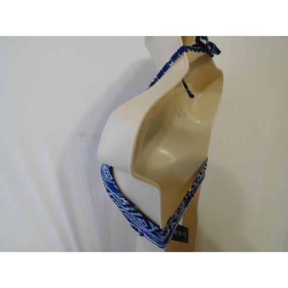 La Blanca Bikini Size 10 Top Indigo White Swimwear New High Neck  MenWomenStyles - Picture 7 of 12